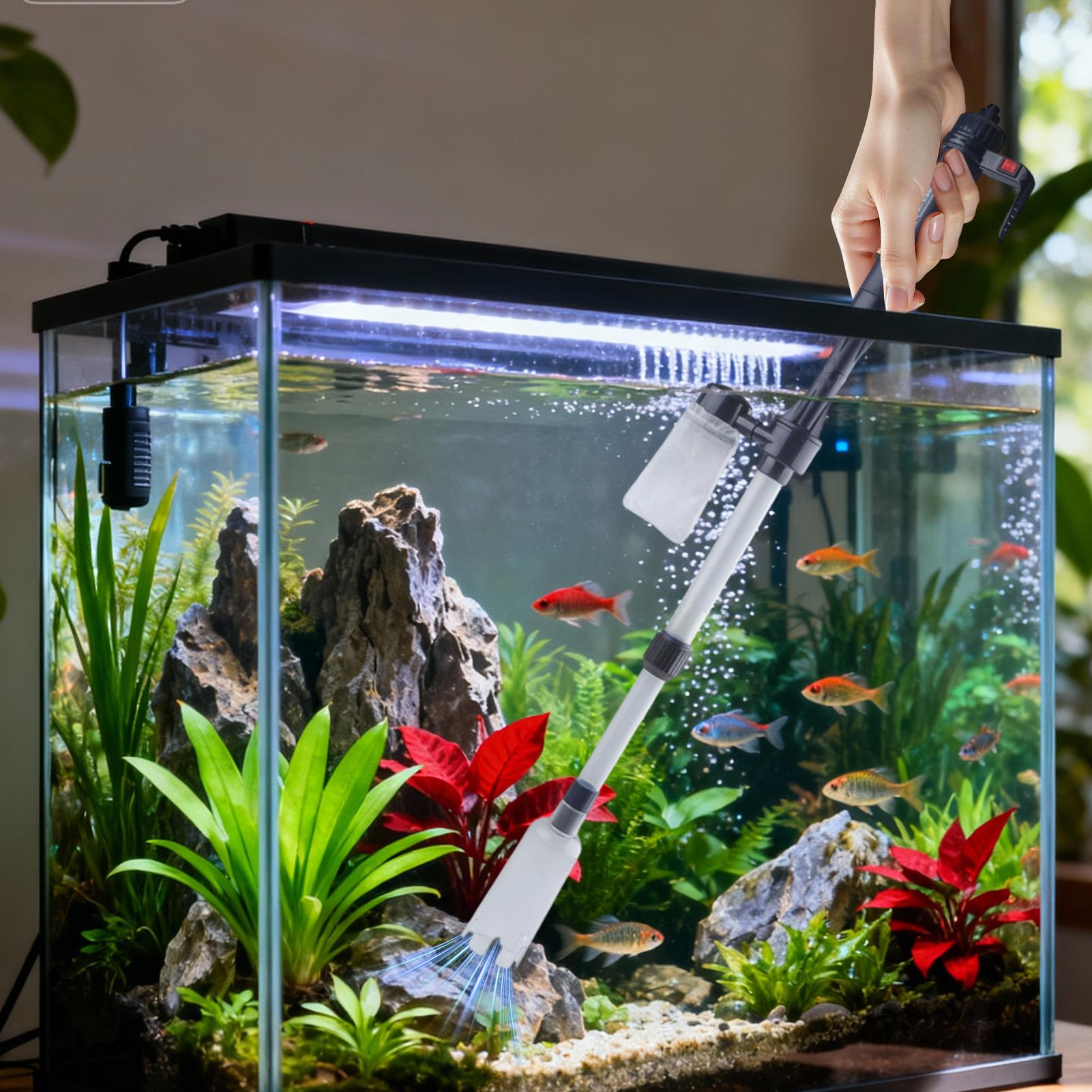 Planted Aquarium Cleaning - Aquarium Vacuum Gravel Cleaner Adjustable Telescopic